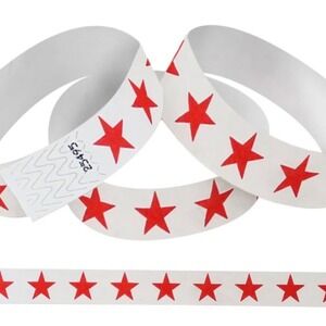 Tyvek Paper Wristbands - Red Stars 3/4" (500 PACK),